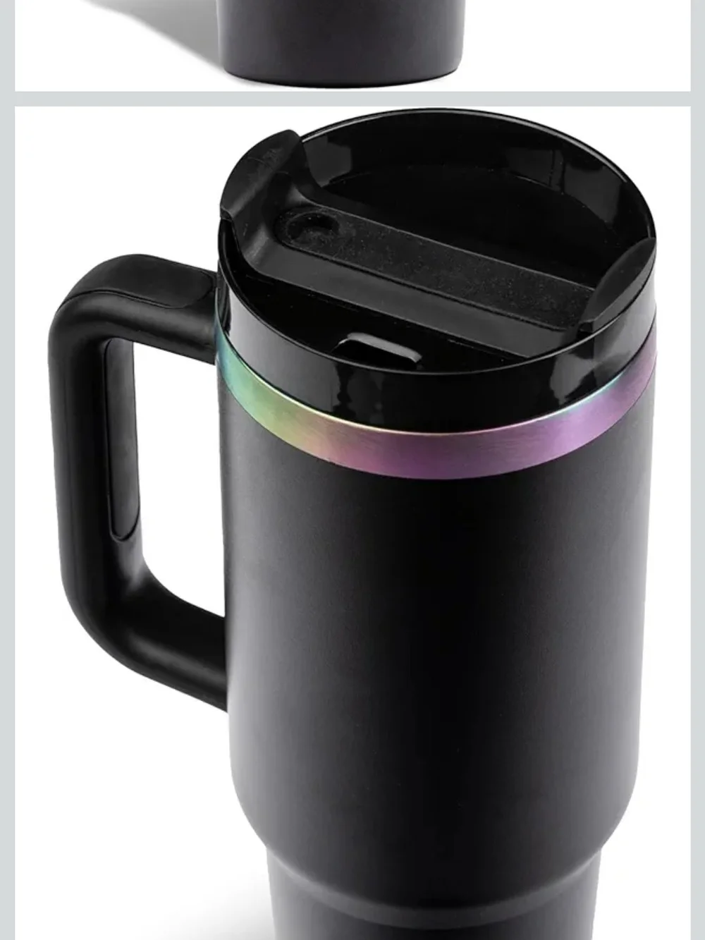 Cleveland Browns Black Iridescent Accent Travel Tumbler with Handle
